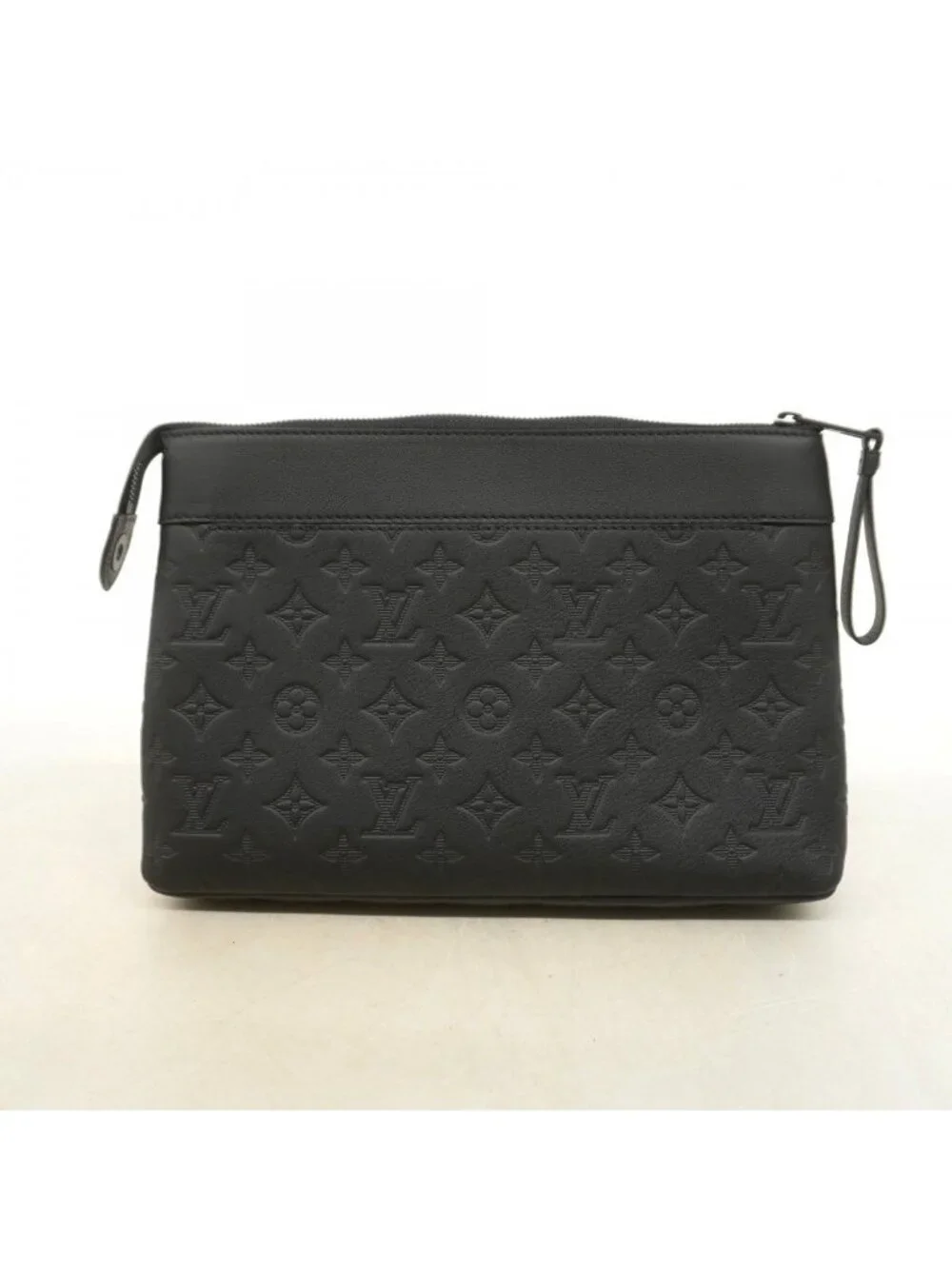 Louis Vuitton Clutch Monogram Shadow Pochette Voyage Small Black